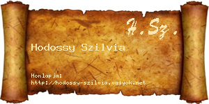 Hodossy Szilvia névjegykártya